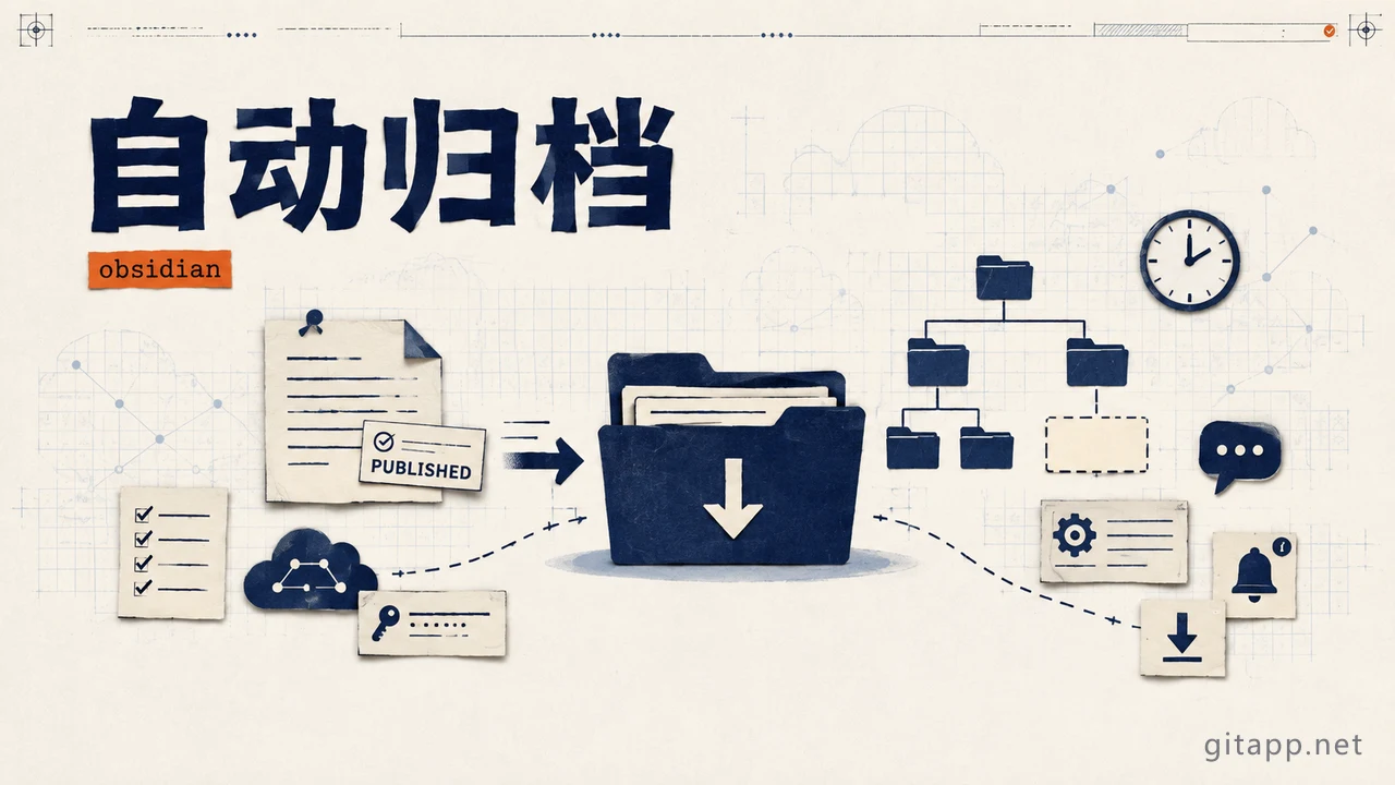 Obsidian 自动归档插件 Auto Move File:加个「已发」,2 秒移进归档文件夹